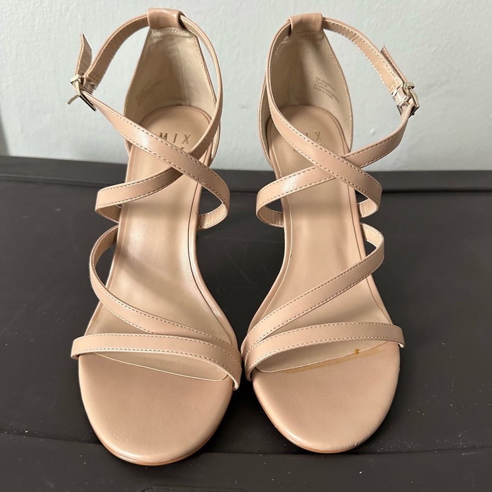 Mix No. 6 Strappy Nude Heels- Size 7.5
